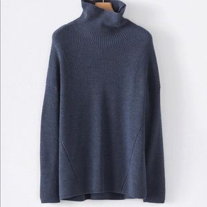 Poetry merino and cotton sweater US 2 navy blue